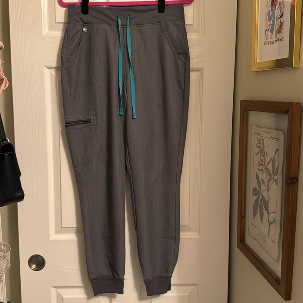 Gray fig jogger scrub pants